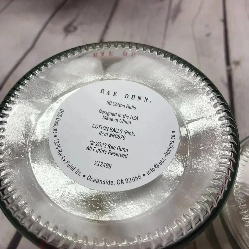 NWT Rae Dunn COTTON BALLS & CLEAN Jars